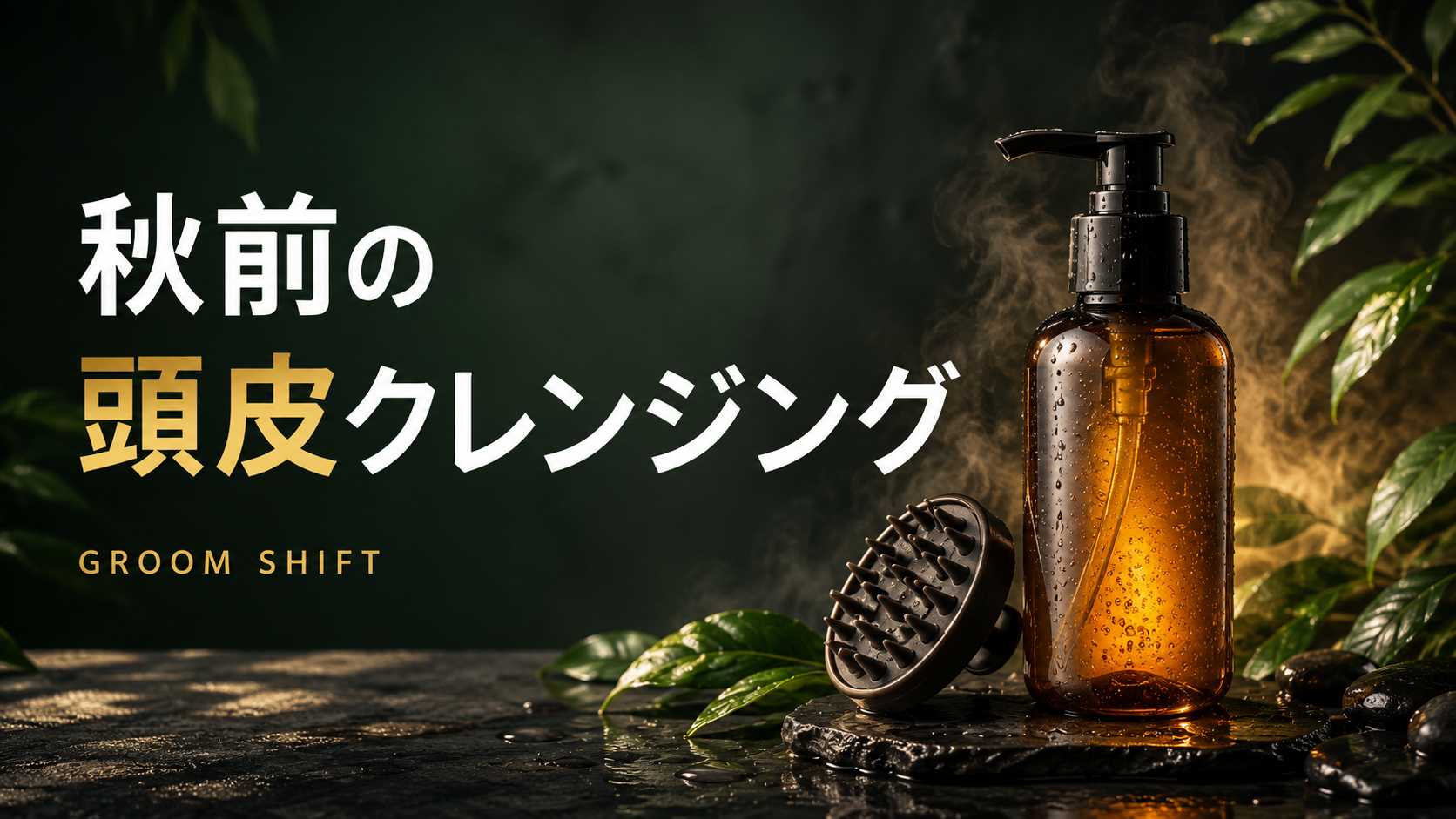 秋前のメンズ頭皮クレンジングを紹介するアイキャッチ画像